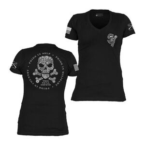 Grunt Style Death Paisley Women's V-Neck T-Shirt
